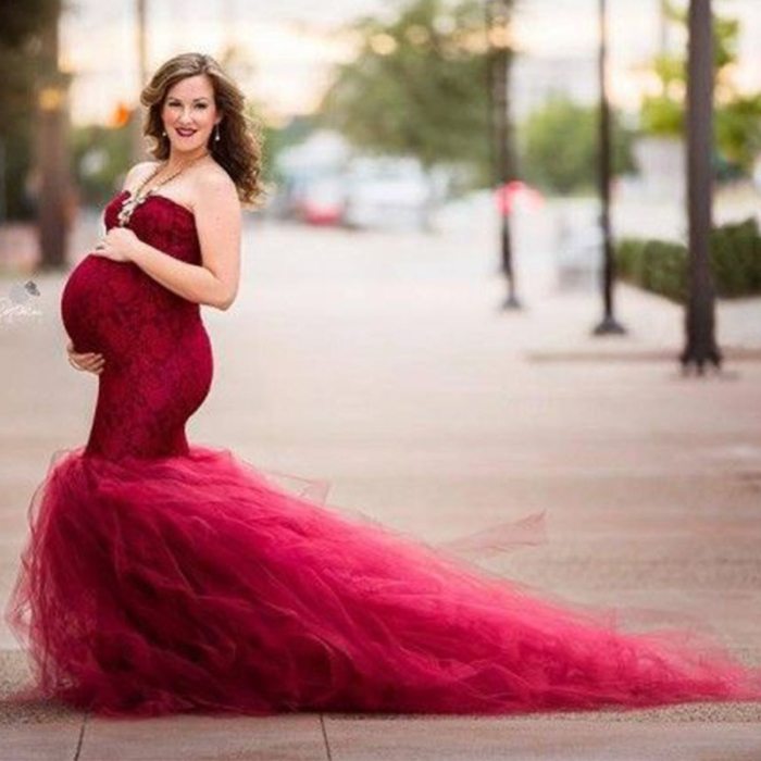 Maternity Gown Lace Maxi Dress Pregnant Women Maternity Dresses For Photo Shoot
