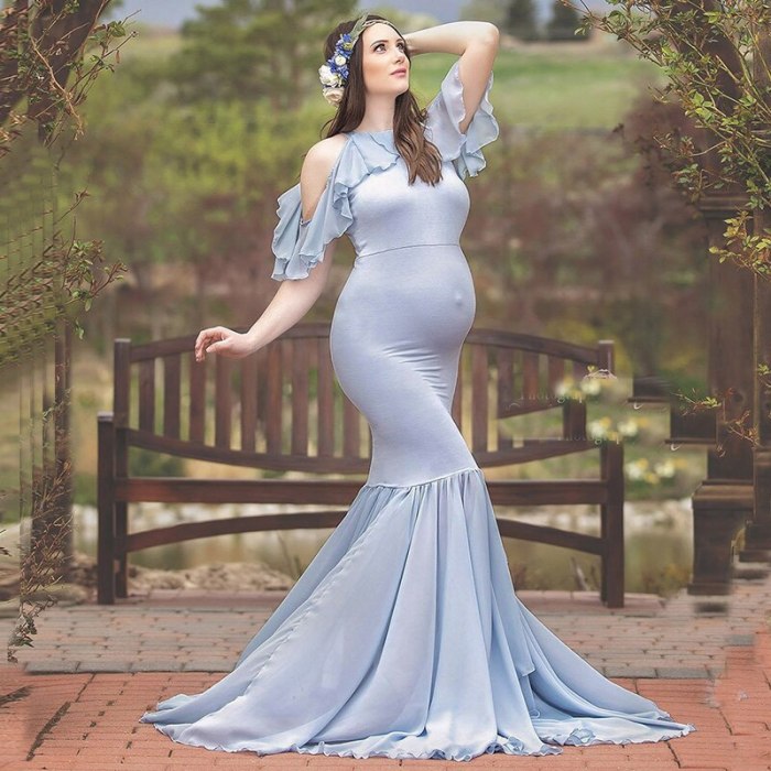 Maternity Photography Props Maternity Dresses Off-the-Shoulder for Photo Shoots