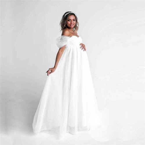 Sexy Maternity Dress Photo Shoot Long Pregnancy Dresses Photography Props Lace Chiffon Maxi Gown