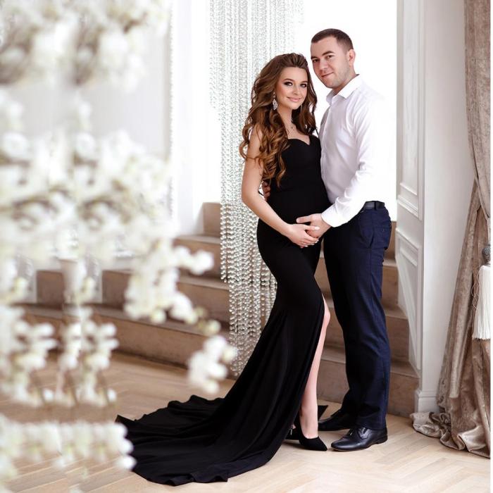 2021 Maternity Dress For Photo Shoot Pregnant Women Sexy Ruffles Clothes