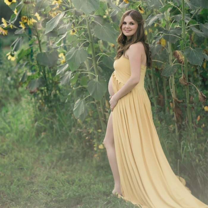 Maternity Photography Props Chiffon Dresses With Long Tail Stretchy Pregnant Woman Dress For Photo Shoot