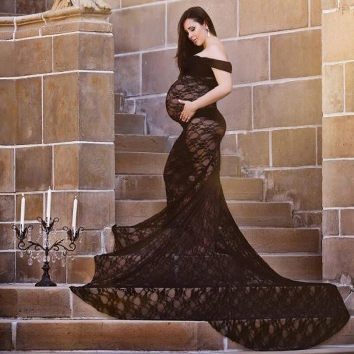 Lace Sexy Maternity Photography Props Dress For Photo Shooting