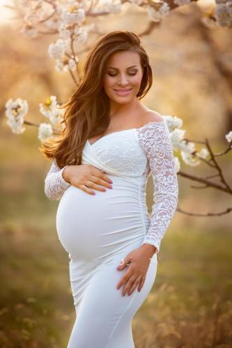 New Maternity Photography  Dress Pregnant Woman Lace Tulle Dresses For Photo Shoot  Baby Shower Dress