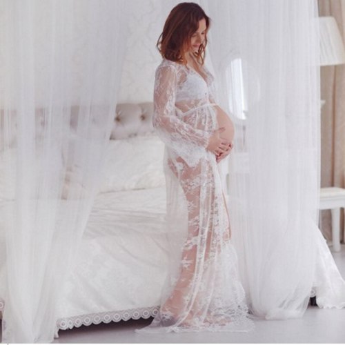 New Sexy Maternity Shoot Dress Lace Fancy Pregnancy Dresses Clothe For Pregnant Women Photography Maxi Maternity Gown Photo Prop
