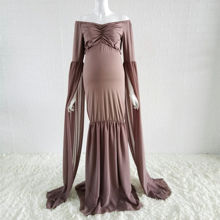 2021 Maternity Photo Shoot Long Dresses  Baby Shower Dresses Stretchy Pregnant Woman Photography Props Long Dress