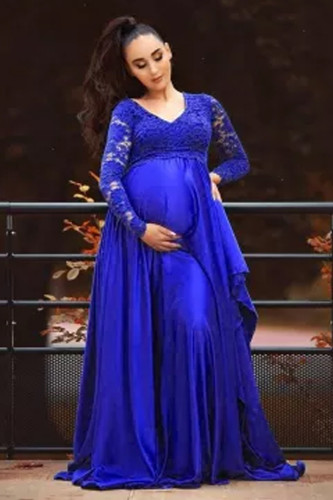 New Lace Chiffon Maternity Photography Long Dress Cute Pregnancy Dresses  Pregnant Women Maxi Gown