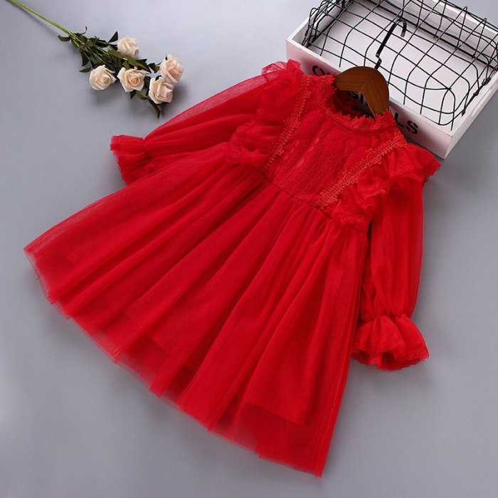 2021 spring new fashion lace Chiffon draped ruched kid children clothing girl princess dress