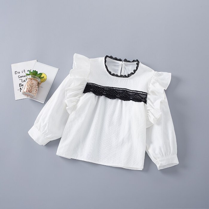 2021 New Fashion Casual Lace Shirt + Denim Skirt Kid Children Girls Clothing