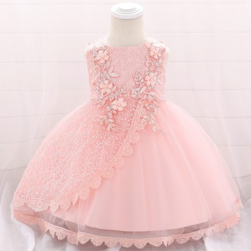 Newborn Flower Girls Wedding Dress Baby Girls Christening Lace Dresses for Party Occasion Prom Kid Clothes 1 Year Birthday Dress