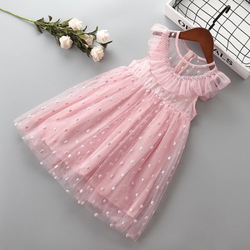 2021 new summer fashion bow flower kid children girl clothing party formal princess dress