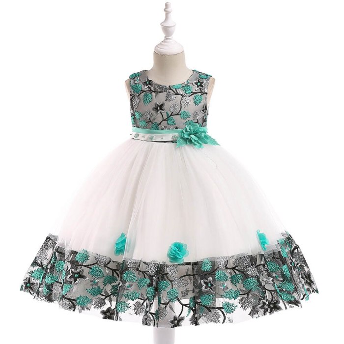 Retail Girl Elegant Flower Birthday Party Dress Children Girl Dress For 3-8 Years Kids Girl Wedding Dress Princess