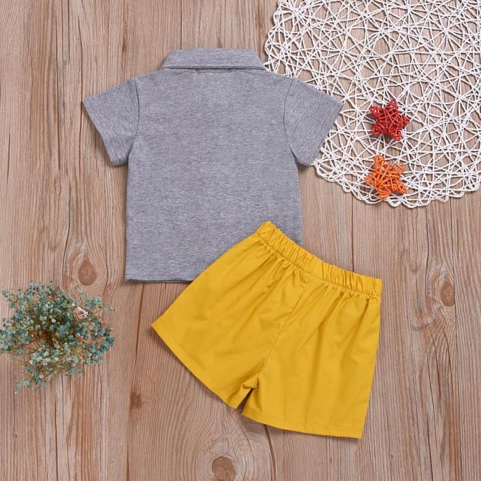 2021 New Summer 2-piece Baby Toddler  Casual Solid Top and Shorts Set Girl and Boy Suits Short-Sleeve T-shirt Clothes
