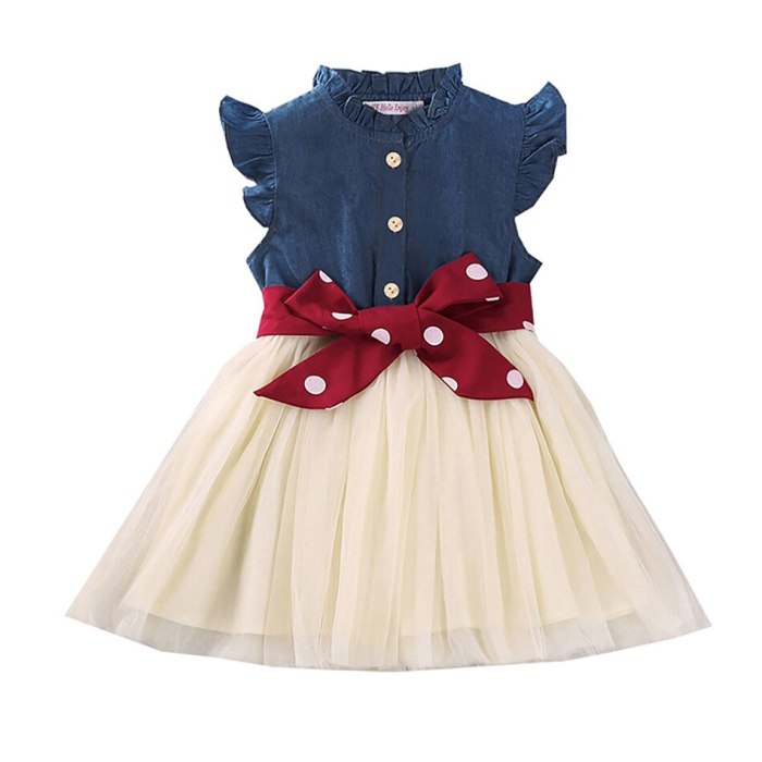 Toddler Kids Clothes Baby Girls Denim Jacket Short Sleeve Tops Polka Dot Slip Layered Dress Set