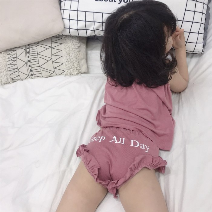 Summer Kids Girls Clothes Pajamas Sets Baby Girl Boys Vest Pant Set Cotton Casual Sleepwear