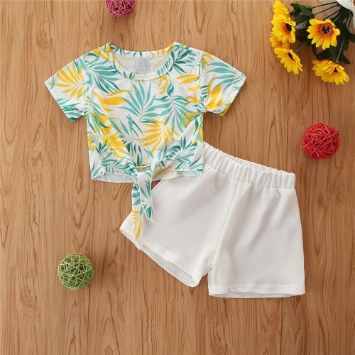 2021 New Girls Clothes Summer Set Flower Top + Sport Pants 2Pcs Clothing Suit Casual Baby Outfits for Kids Girls Suit Clothes