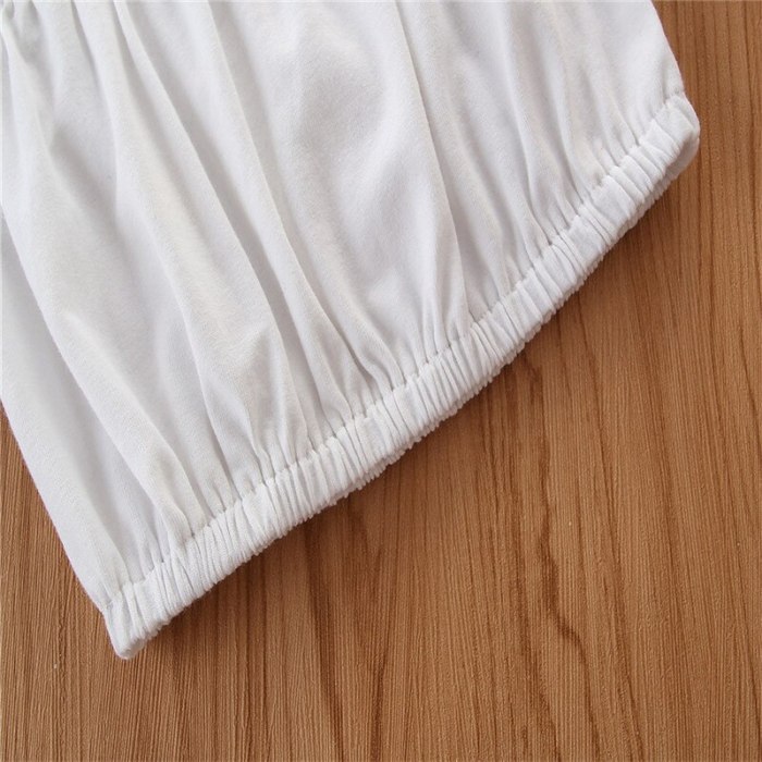 Baby Girls Clothes Set White One-shoulder Top + Tassel Skirt 2pcs Fashoin Toddler Girls Tracksuit Summer Children Clothing Suit