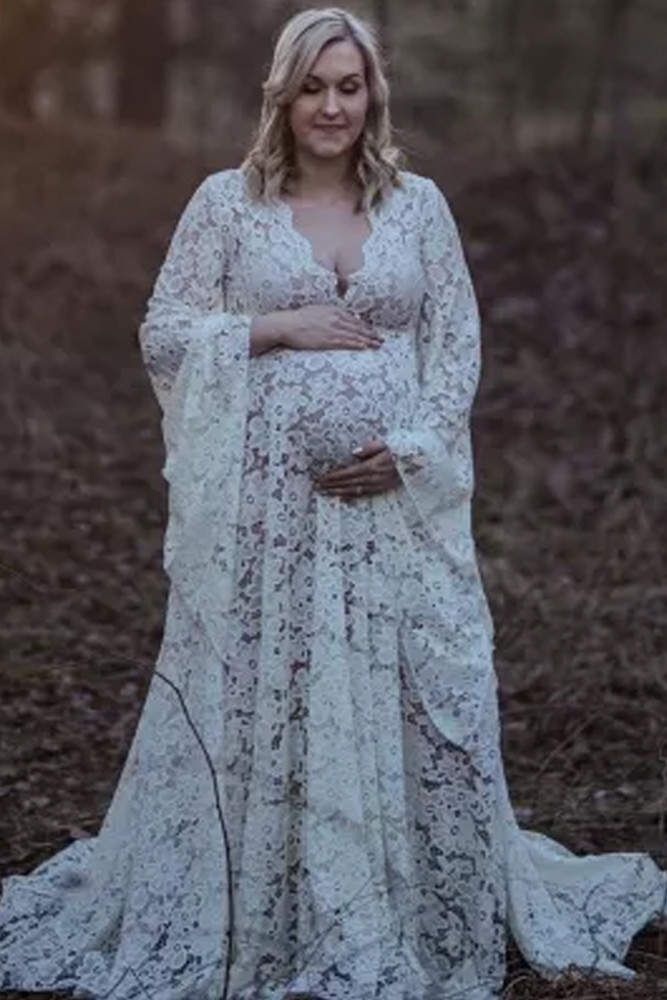 2021 Boho Maternity Dress For Photo Shoot Outfit Pregnant Woman Photo Shooting Dress