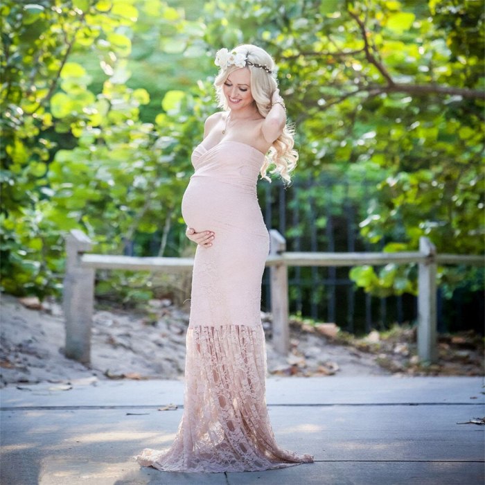 Maternity Photography Props Long Dress Lace Fancy Pregnancy Dresses Shoulderless Pregnant Women Maxi Gown For Photo Shoots