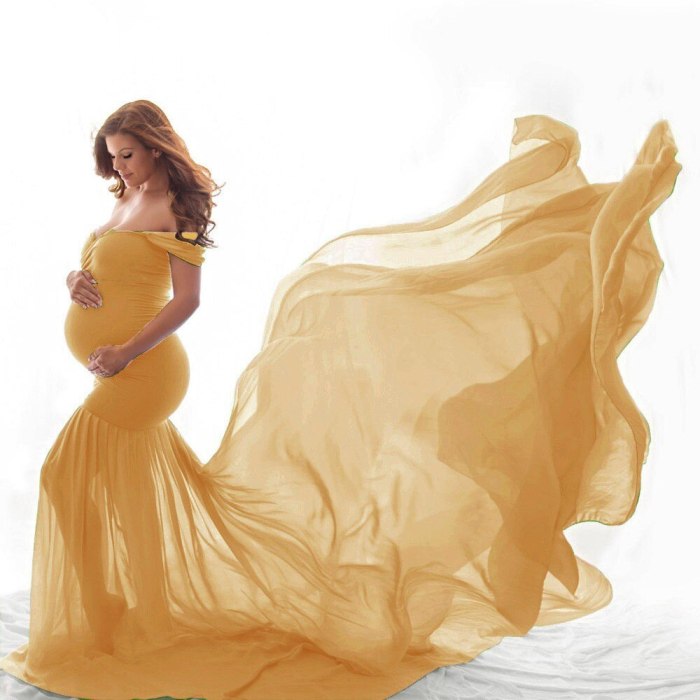 Maternity Photography Props Long Pregnancy Dress For Photo Shooting Off Shoulder Pregnant Dresses For Women Maxi Maternity Gown
