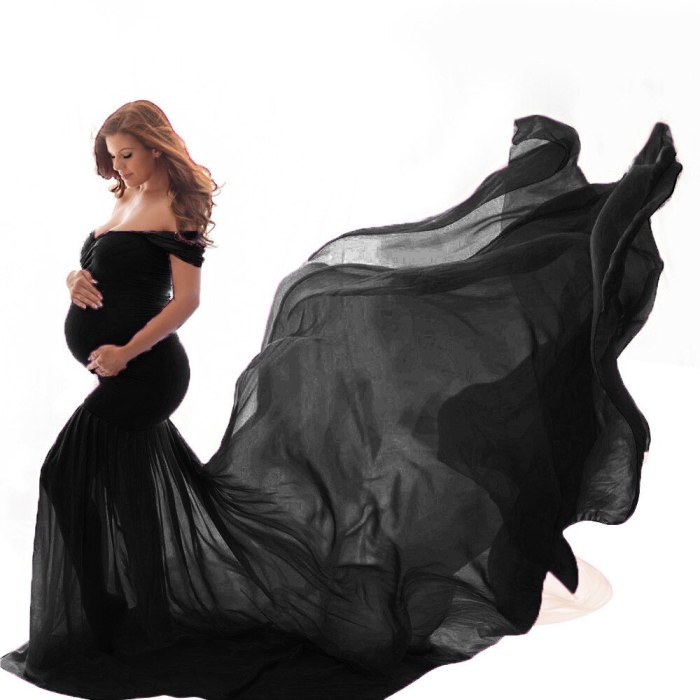 Maternity Photography Props Long Pregnancy Dress For Photo Shooting Off Shoulder Pregnant Dresses For Women Maxi Maternity Gown