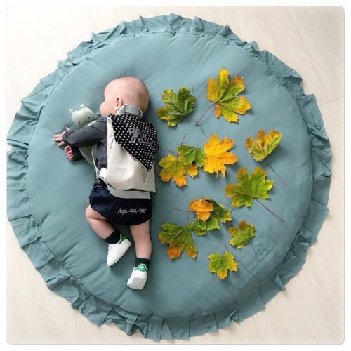 Nordic Newborn Baby Padded Play Mats Soft Cotton Crawling Mat Girls Game Rugs Round Floor Carpet For Kids Interior Room Decor