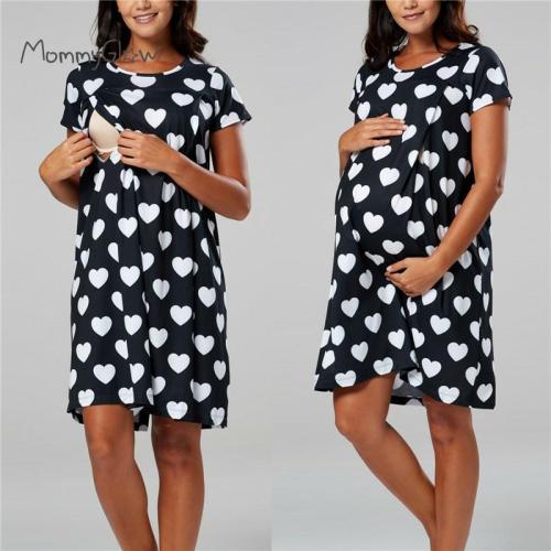 Maternity Pajamas Nightgown Breastfeeding Dress Childbirth Nursing Pajamas Pregnant Women Nightwear For Breastfeeding Sleepwear