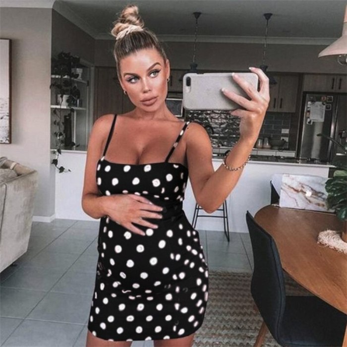 Sexy Mini Skirts For Pregnant Women Clothing Summer Maternity Sling Vest Dress Dot Printed Tops Pregnancy Clothes Female Vestido