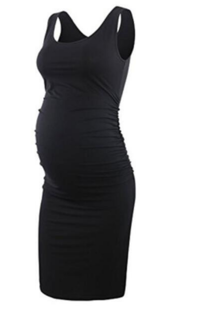 Maternity Sleeveless Pregnancy Dresses Casual Summer Pregnant Mama Midi Dresses Black Wine Navy Dress