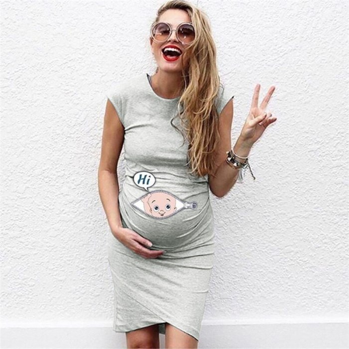 Maternity Dress For Pregnant Women's Clothing Pregnancy Clothes Cartoon Letter Printed Dresses Women Daily Wearing Vestido 2019
