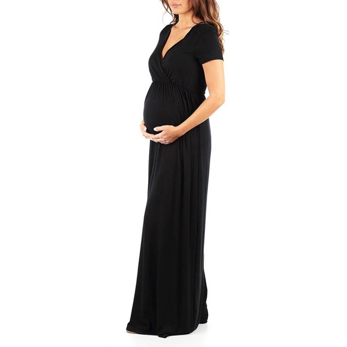 Women's Maternity Dress Pregnant Women Summer Pregnant Womens Nursing Pregnancy Dress Solid Maternity Long Dress#40
