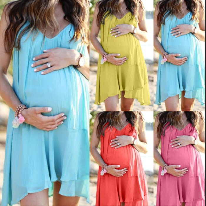 Summer Women Maternity Dresses Pregnant Dresses Maternity Clothes Plus Size Pregnancy Dress Backless Beach Maternity Clothes