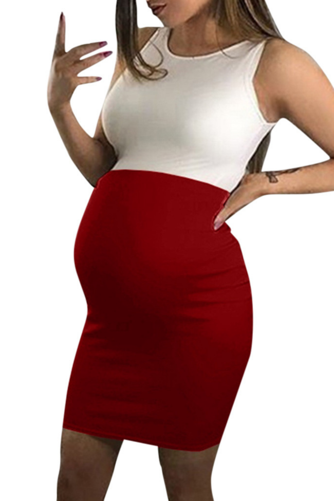 Maternity Dress For Pregnant Women Clothes Summer Sleeveless Patchwork Dresses Sexy Hip Skirt Pregnancy Clothing Club Vestido