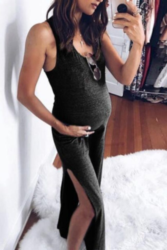 Pregnant Women New Slimming Trend Comfortable And Fashionable Ladies Knitted Loose Camisole Sleeveless Dress Pregnant Women