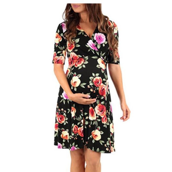 Summer V Neck Pregnancy Dress Photography Dress For Pregnant Women Loose Stretch Maternity Dresses Pregnant Woman Clothes X009