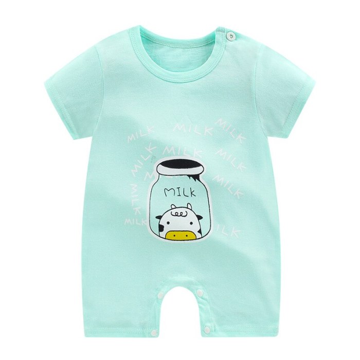 Newborn Baby Boy Romper Summer Cartoon Mickey Mouse Girl Short Sleeve Jumpsuit Cotton Toddler One-Piece Kid Clothes Bebes Outfit
