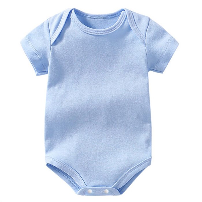 Infant Baby Clothing Summer Short-sleeved Solid Color Bodysuit New Born Boys Girls Climbing Clothes Onesies Bag Fart Onesies