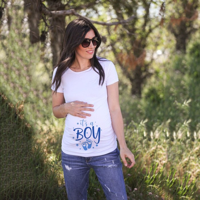 It's A Boy/girl Women Pregnant Anouncement T-Shirts New Mom Materinity Summer Short Sleeve Tshirt Pregnancy Clothes Soft Wear