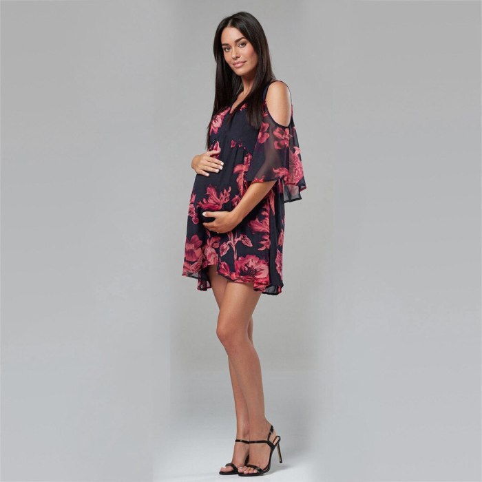 Women's Pregnancy Dress Maternity Beach Sundress Breastfeeding Cut Out Shoulders Floral Mama Summer Casual Pregnancy Dress#520