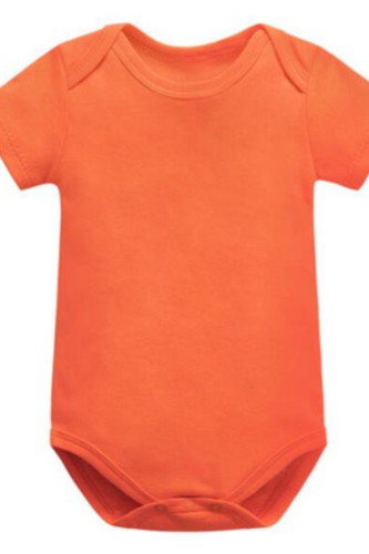 Infant Baby Clothing Summer Short-sleeved Solid Color Bodysuit New Born Boys Girls Climbing Clothes Onesies Bag Fart Onesies