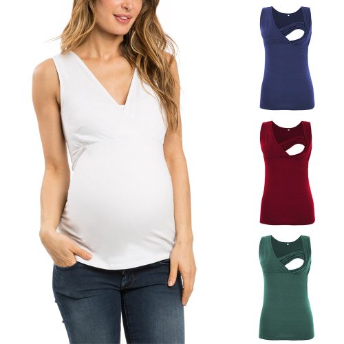 Pregnant Tshirt 2021 Summer Maternity Shirts Clothes V-neck Nursing Shirt Printed T Shirt Grossesse Vetement Pregnent Femme