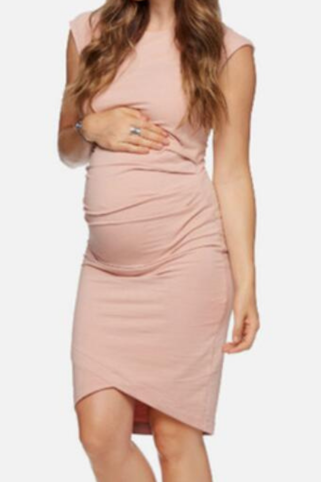 Women's Side Ruched Maternity Clothes Bodycon Dress Mama Casual Short Sleeve Wrap Dresses Womens Clothing Plus Size