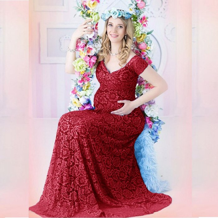 New Sexy Maternity Dresses Baby Shower Lace Fancy Pregnancy Dress Photo Shoot Long Pregnant Women Maxi Gown For Photography Prop