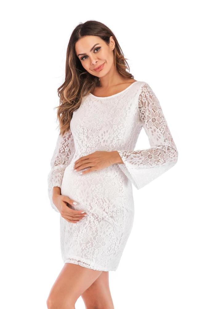 2021 New Maternity Dresses Spring Summer Sexy Backless Pregnancy Clothes Lace Casual Fashion Pregnant Dress For Women Clothing