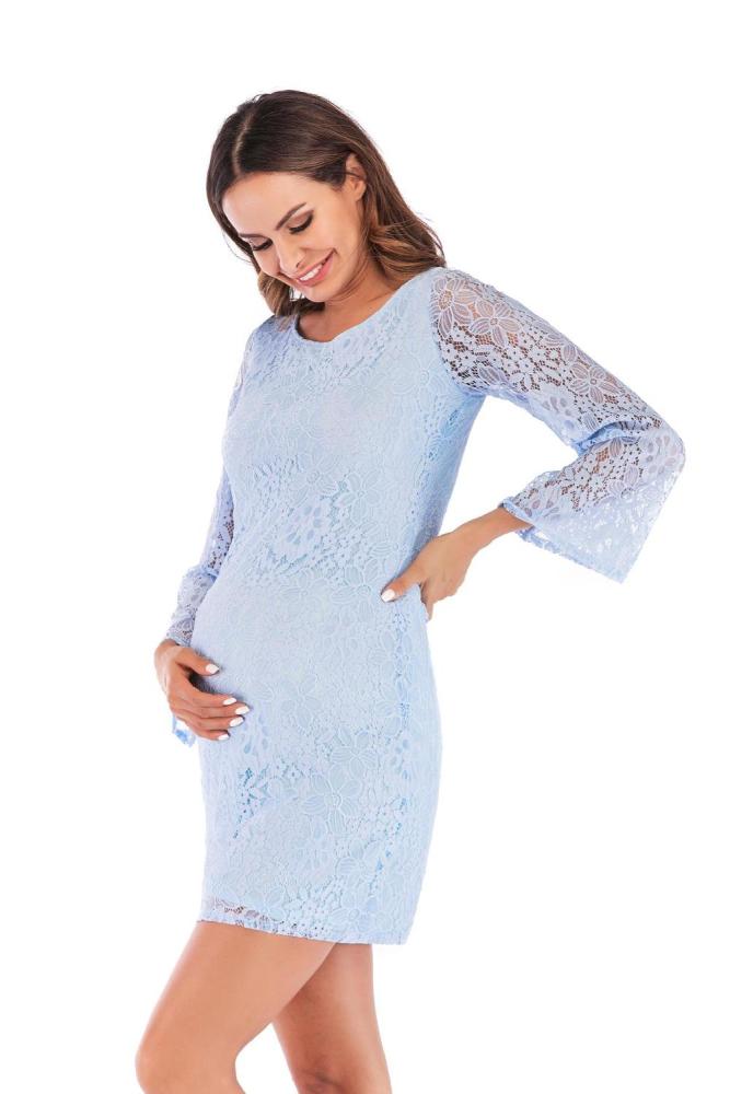 2021 New Maternity Dresses Spring Summer Sexy Backless Pregnancy Clothes Lace Casual Fashion Pregnant Dress For Women Clothing