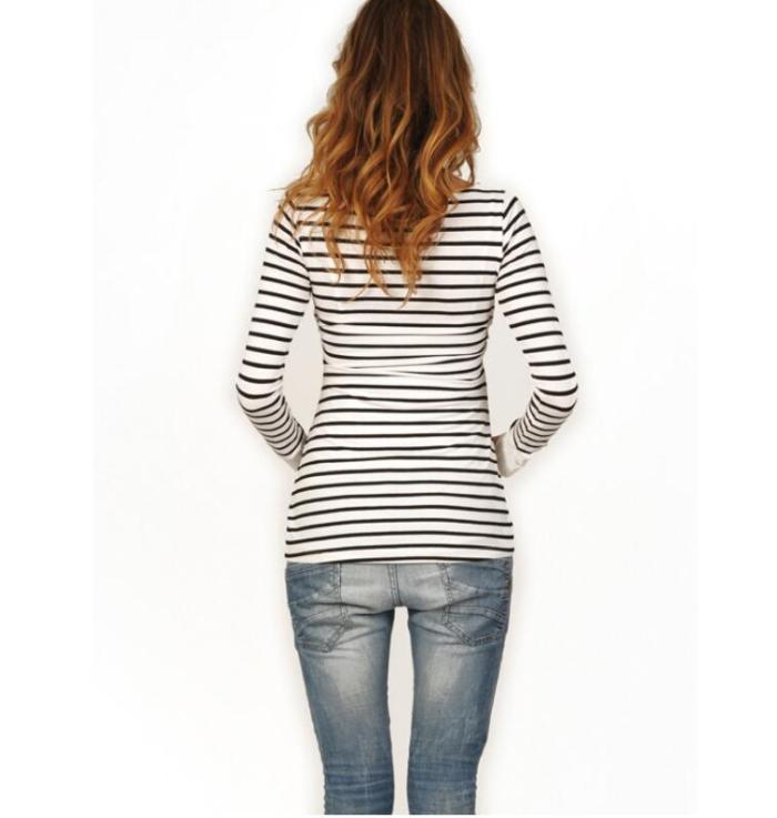 New winter Women Maternity Blouse Nursing Baby Maternity Long Sleeved Stripe Tops Blouse Clothes For Pregnant Women
