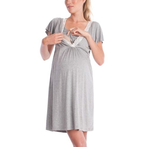 2021 Pregnancy Pajamas Sleepwear Nursing Pregnant Pajamas Mother Breastfeeding Nightgown Elegant Maternity Nursing Dress