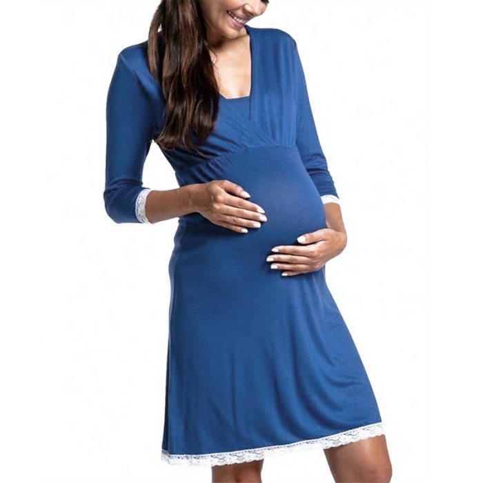 2021 Pregnancy Pajamas Sleepwear Nursing Pregnant Pijamas Premama Breastfeeding Nightgown Lace Maternity Nursing Dress Nightwear