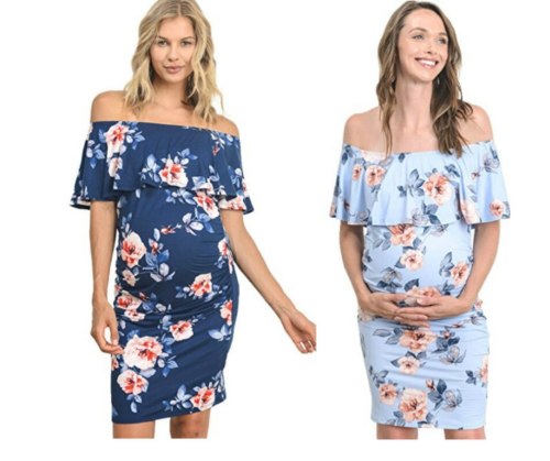 European and American Maternity Dress 2021 Summer New One-neck Stretch Slim Body Print Maternity Fashion Dress