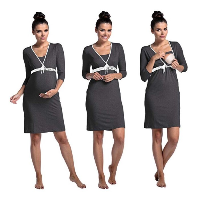 Nursing Pajamas Lace V Neck Pregnant Breastfeeding Nightgown Women Maternity Fashhion Sleepwear for Pregnancy Nightwear