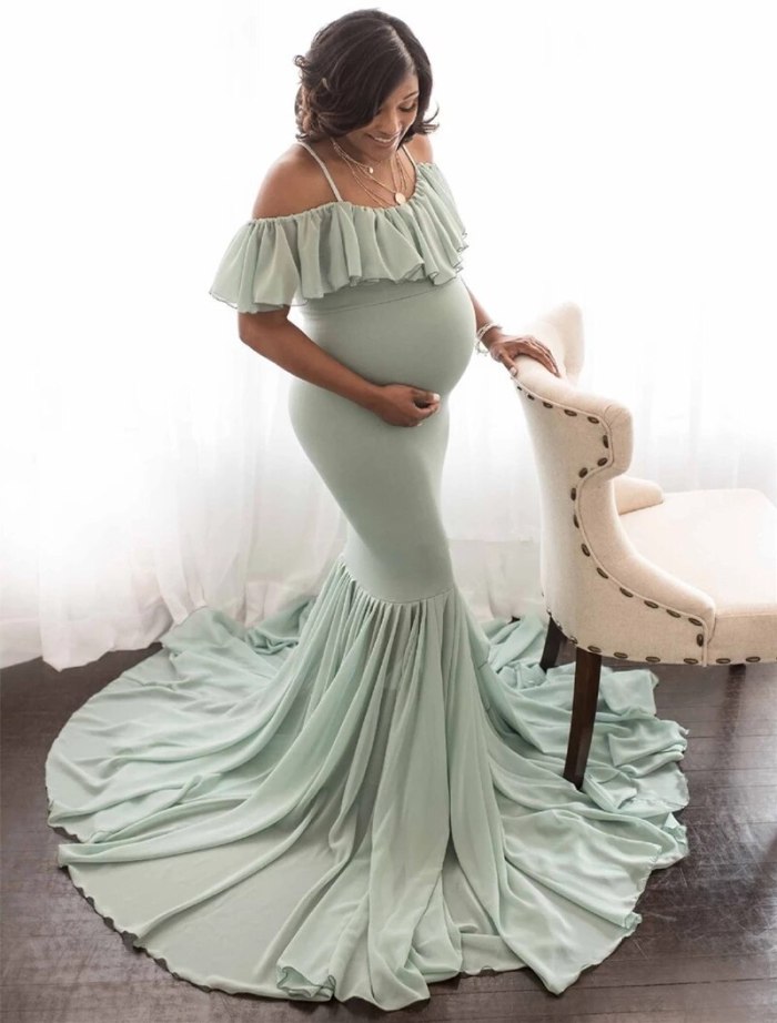 Ruffles Maxi Maternity Gown For Photo Shoots Cute Sexy Maternity Dresses Photography Props